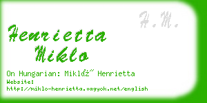 henrietta miklo business card